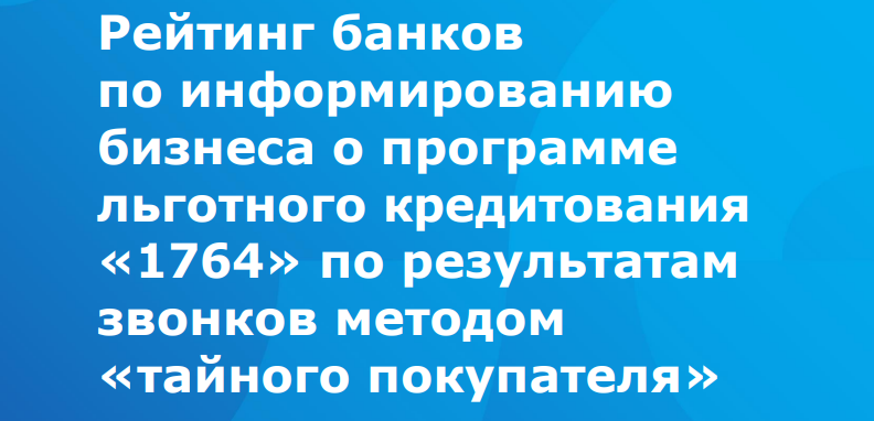 ЦСР проверил, информируют ли банки бизнес о программе «1764»